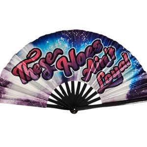 Colorful Folding Fan with Bold Text